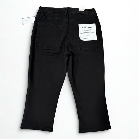 Good American Black Capri Pants Size 10 Mid Rise Y2K Retro Minimalist Clean Girl - Picture 5 of 12